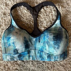 Lululemon EUC sun dazed multi blue speed up bra Size 8